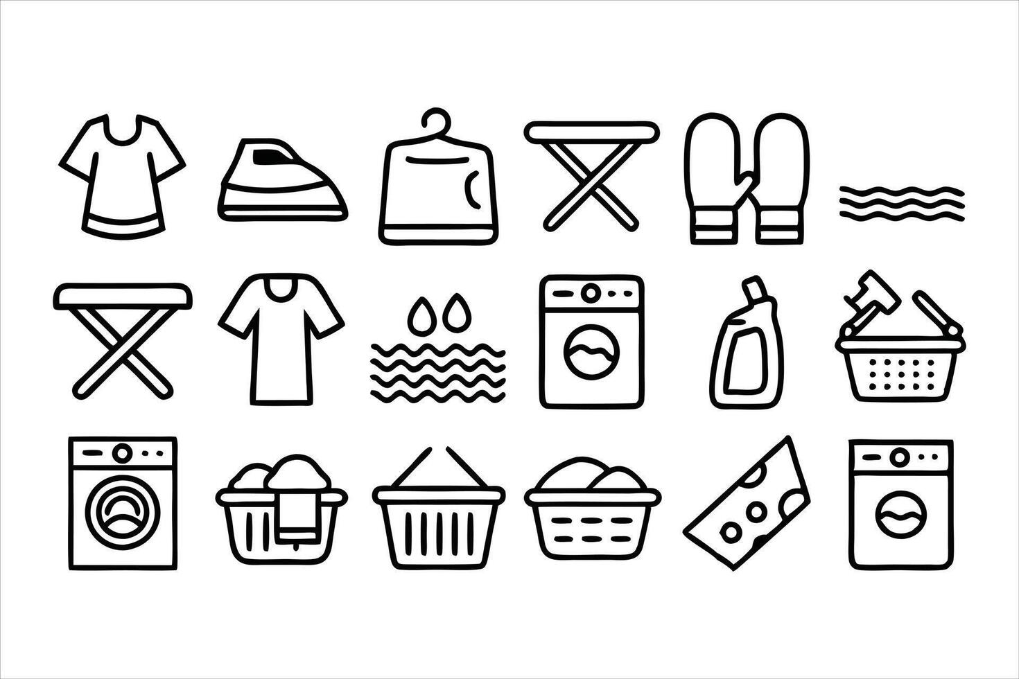 Laundry Day Symbols Collection vector