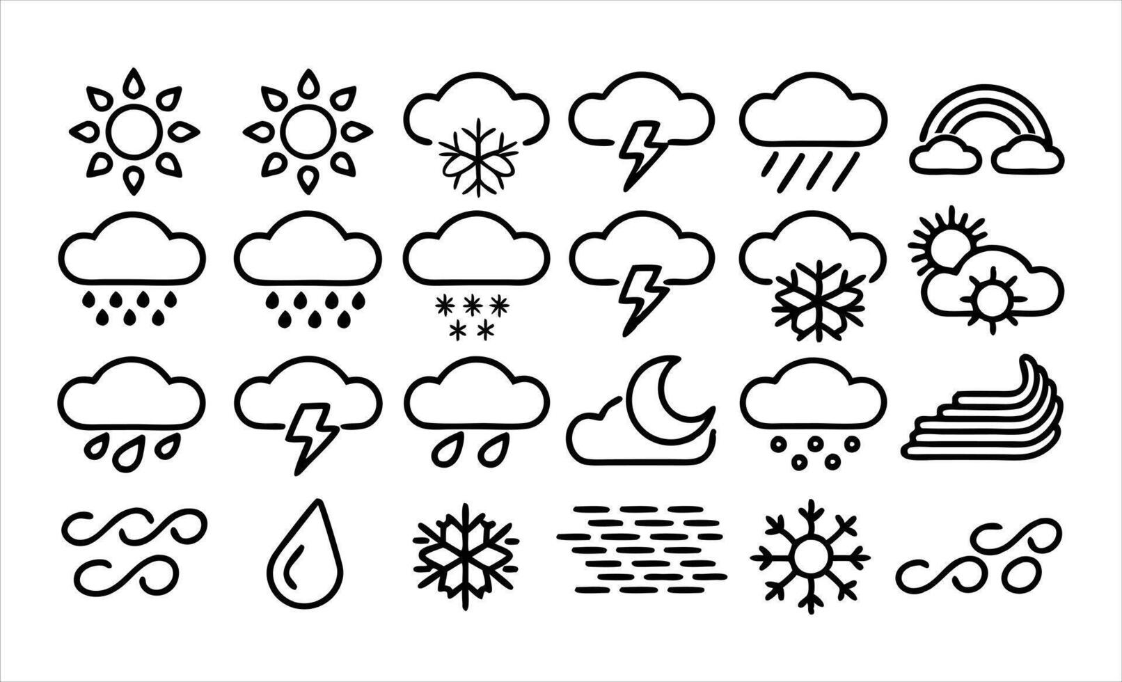 Atmospheric Conditions Outline Collection vector