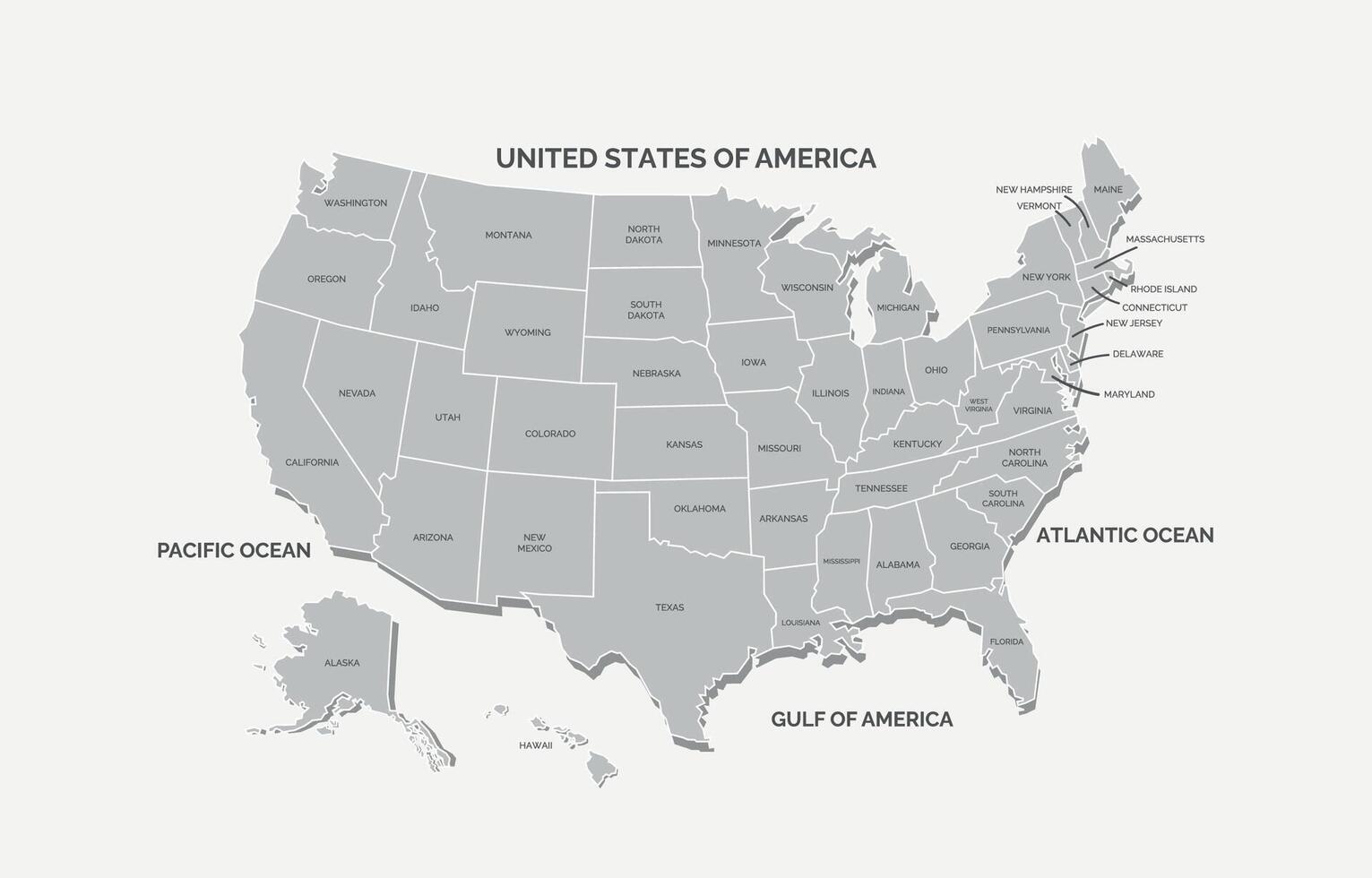 Gulf of America United States Country Map vector