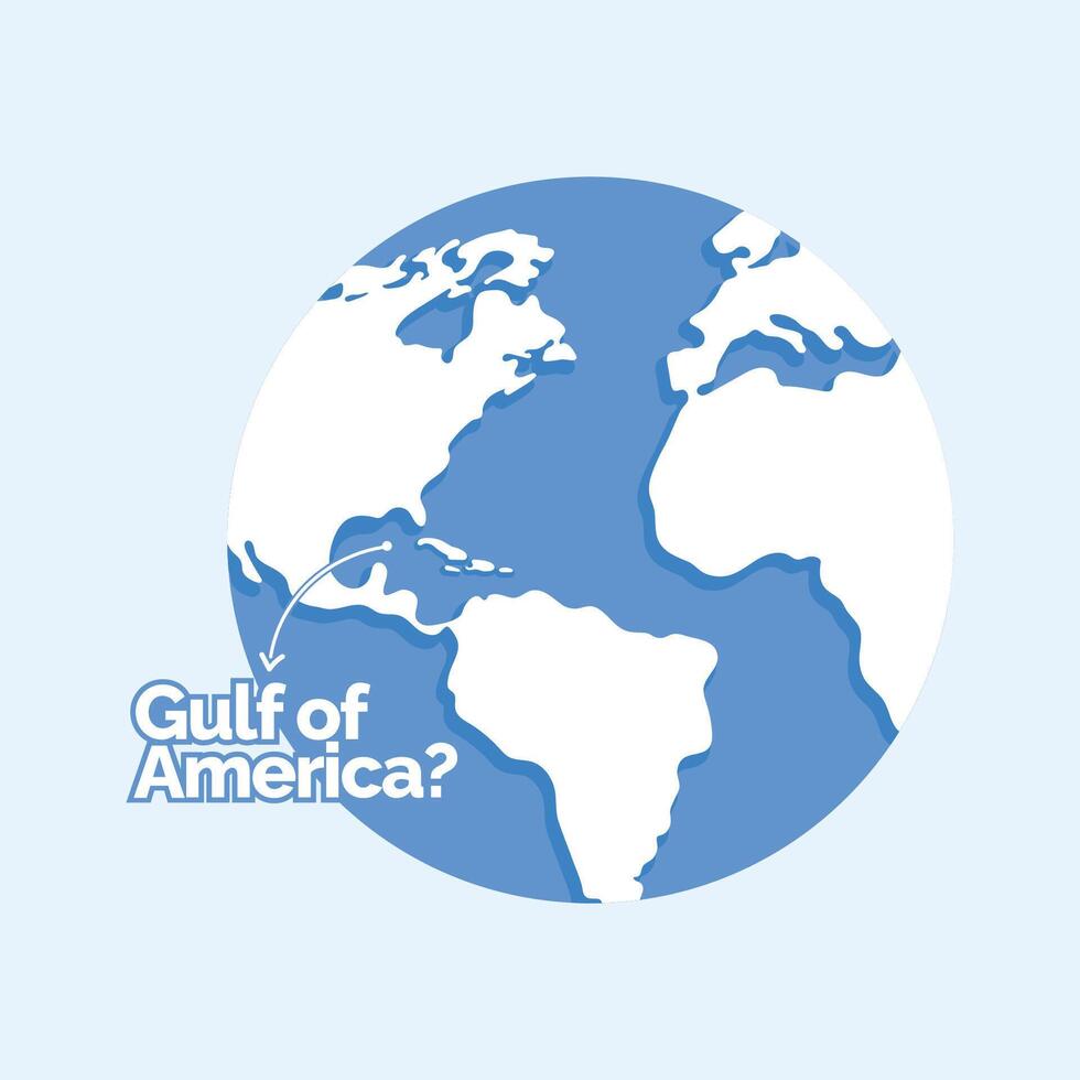 World map highlighting the Gulf of America vector