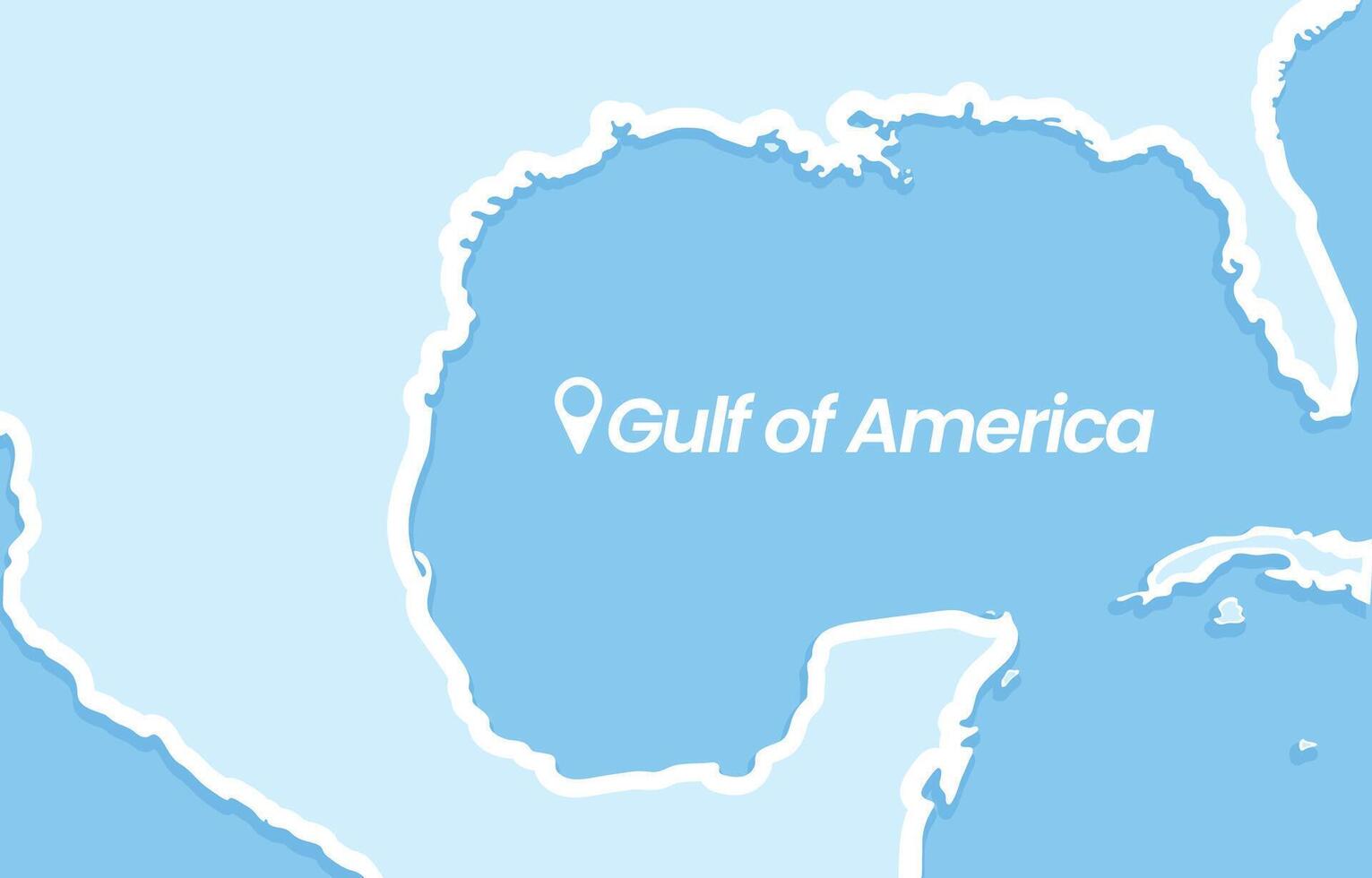 Map indicating the location of the Gulf of America vector