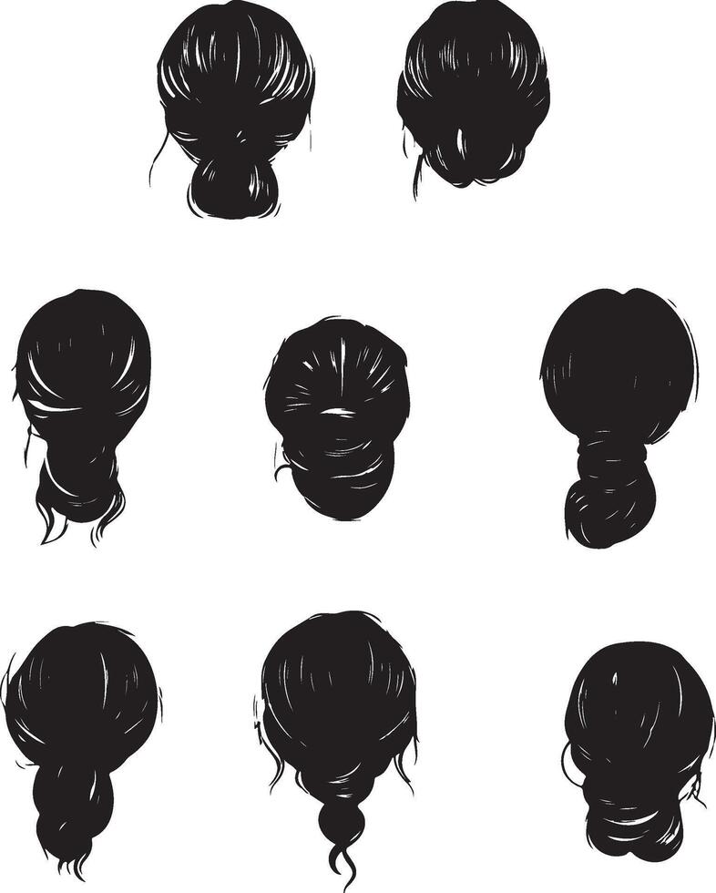 Creative Girl Silhouette Pack for Modern and Stylish Projects vector