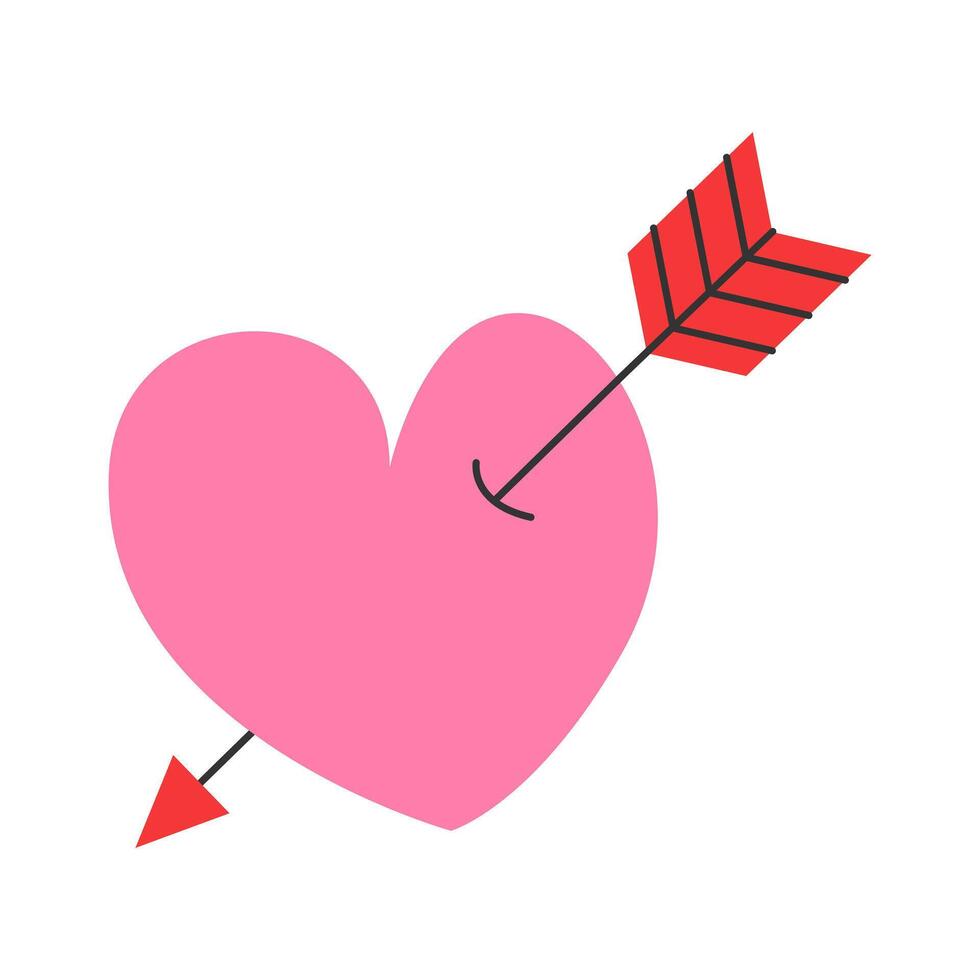 Heart pierced by arrow. Illustration vector