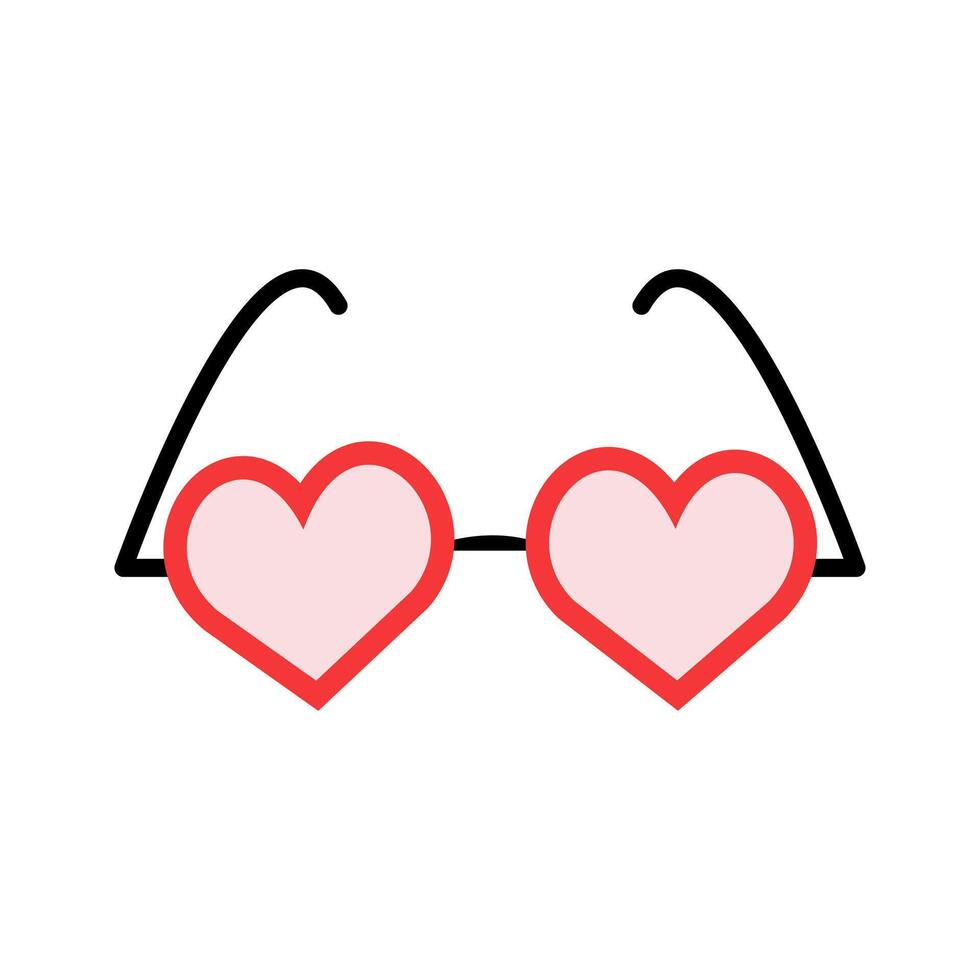Valentine's Day heart glasses. Illustration vector