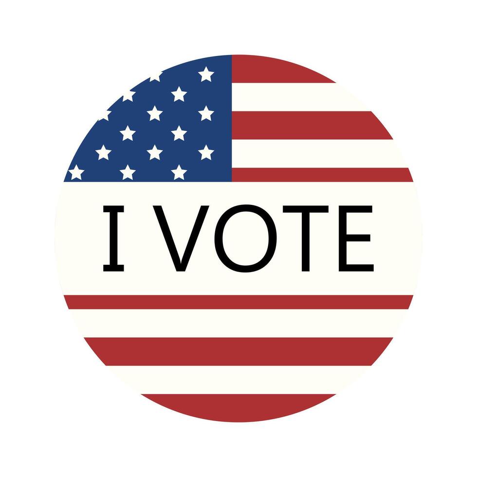 Vote 2024. Round sticker. Election campaign. Voting, election vector