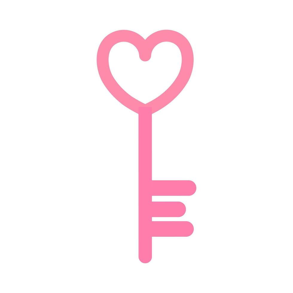 Pink key to the lock. Symbol of love. Illustration for Valentine's Day. illustration. vector