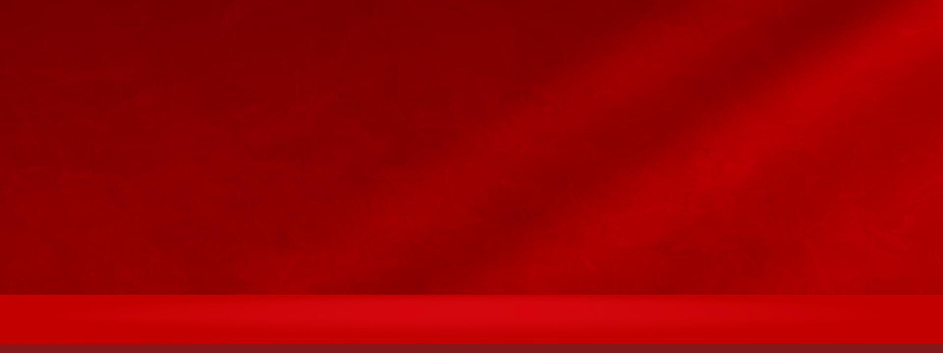 Red Background,Studio cocrete grunge wall texture surface with light,shadow on platform 3d cement podium display for Product Display, scene design web banner for Chinese New Year,Valentine day vector
