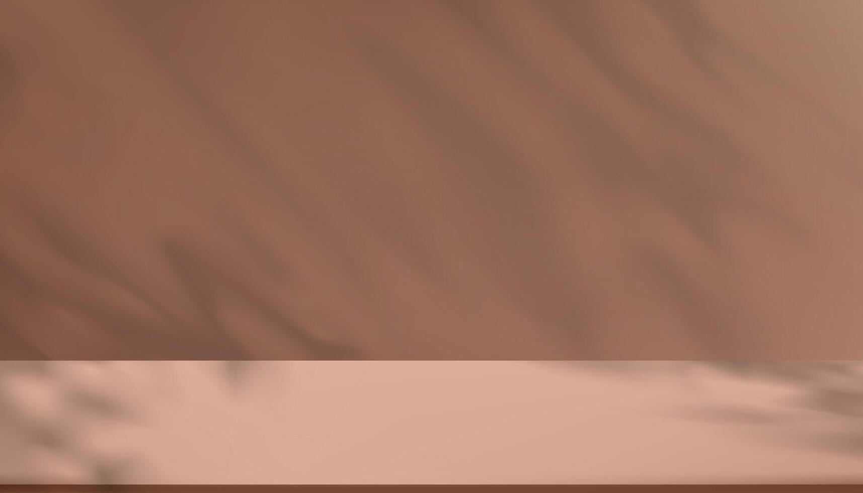 Abstract background brown studio room with shadow, light on podium for product present.Empty 3d Backdrop background gradient light texture on floor, Banner Trendy Color Year 2025 Mocha mousse vector