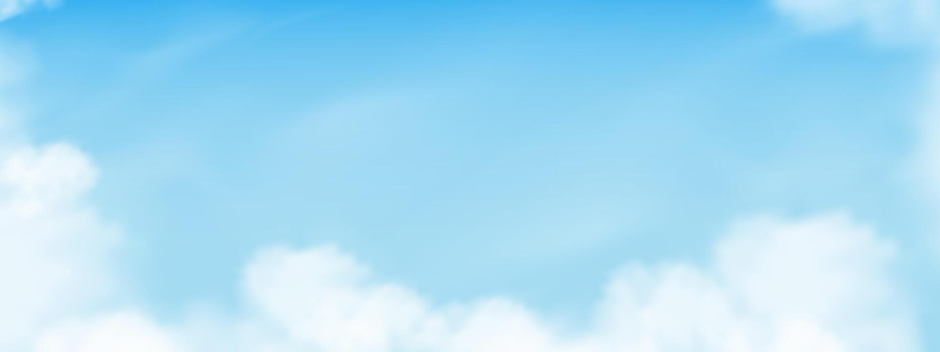 Sky blue background,Summer clear sky with cloud over beach.cartoon nature background of Spring before sunset with bright sunlight,Horizon landscape beautiful dramatic white cloudy field vector
