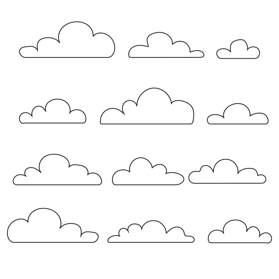 Collection of Black Silhouette Mountain Icons, A set of various mountain silhouettes in black on a white background. vector