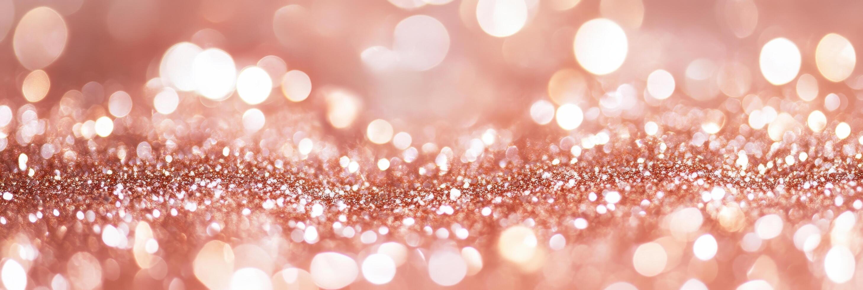 Sparkling rose gold background with abstract blurred glittering bokeh lights photo