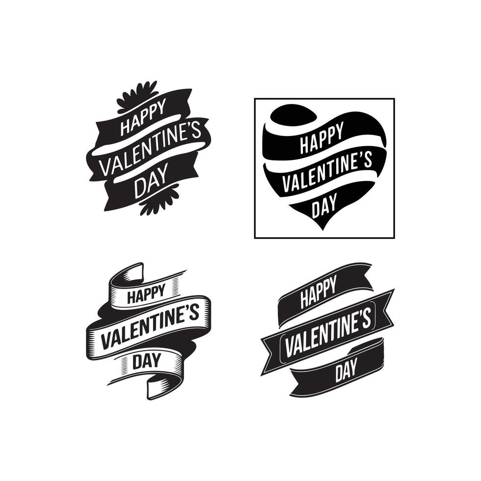 Happy Valentine's Day greeting, romantic sticker. Typography Template Design. Valentine's Day sticker, Banner, wallpaper, heart, elements isolated illustration poster 14 February. vector