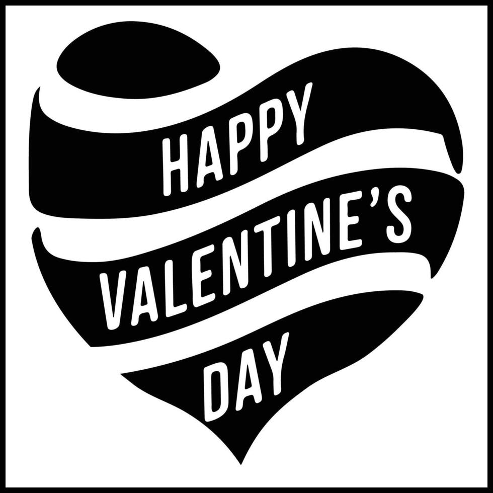 Happy Valentine's Day Typography romantic sticker. Typography Template Design. Valentine's Day sticker, Banner, wallpaper, heart, elements background isolated illustration poster design vector