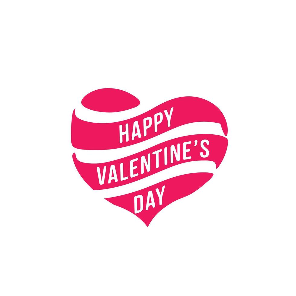 Happy Valentine's Day greeting, romantic sticker. Typography Template Design. Valentine's Day sticker, wallpaper, heart, elements background isolated illustration poster 14 February. vector