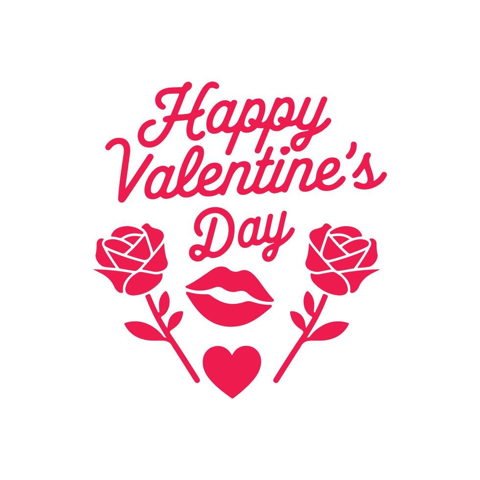 Happy Valentine's Day unique Typography romantic sticker. Typography Template Design. Valentine's Day sticker, Banner, wallpaper, heart, elements background isolated poster. vector