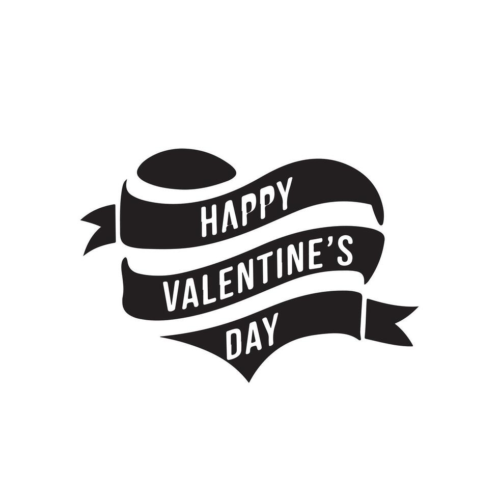 Happy Valentine's Day Typography romantic sticker. Typography Template Design. Valentine's Day Banner, heart, elements background isolated poster Design. vector