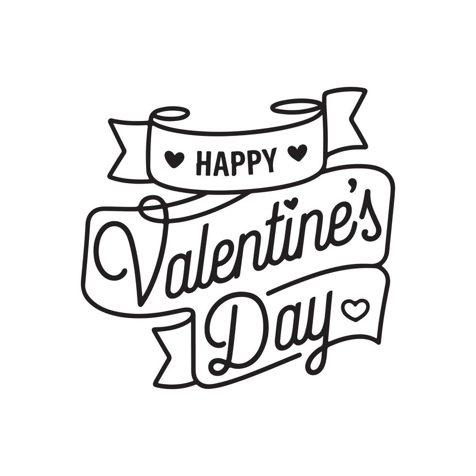 Happy Valentine's Day typography greeting, romantic art. Typography Template Design. Valentine's Day Banner, wallpaper, heart, elements background isolated illustration poster 14 February. vector