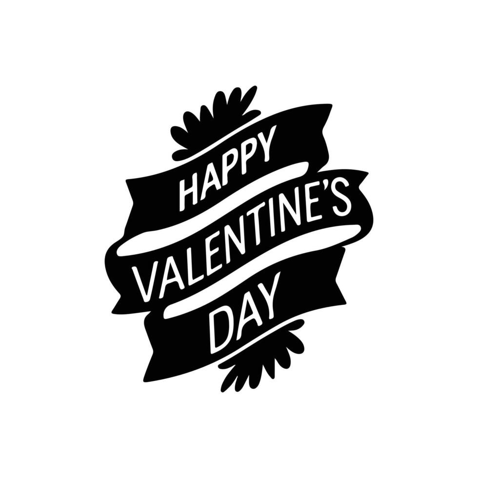 Happy Valentine's Day greeting, romantic sticker. Typography Template Design. Valentine's Day sticker, Banner, heart, elements background isolated illustration poster 14 February. vector