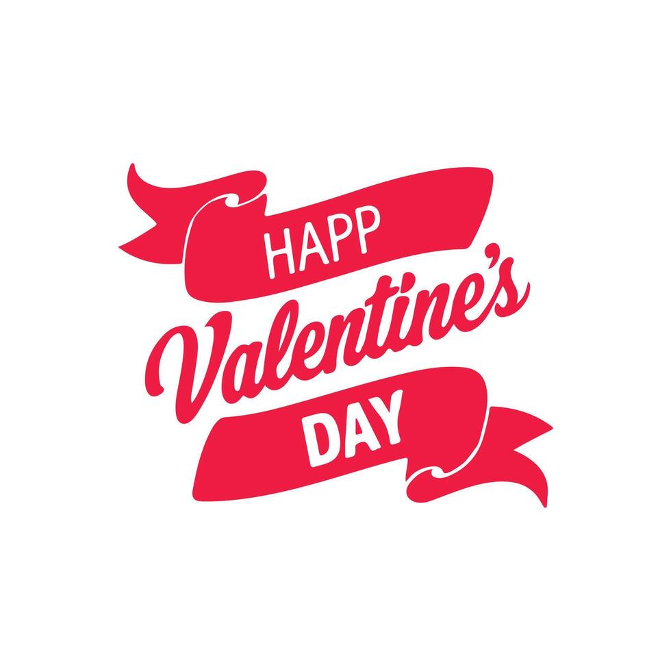 Happy Valentine's Day Typography romantic sticker. Typography Template Design. Valentine's Day sticker, Banner, wallpaper, elements background isolated poster Design. vector