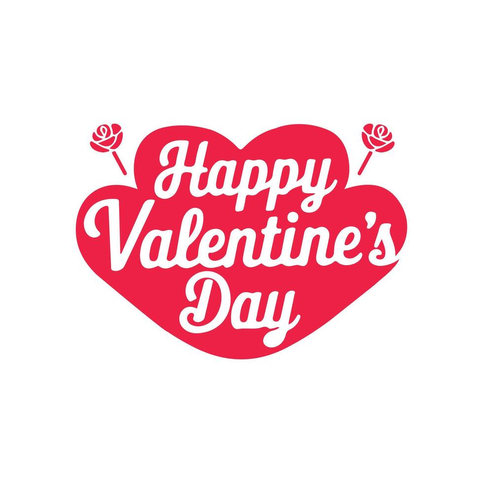 Happy Valentine's Day unique Typography romantic sticker. Typography Template Design. Valentine's Day sticker, Banner, wallpaper, heart, background isolated poster Design Art Illustration. vector