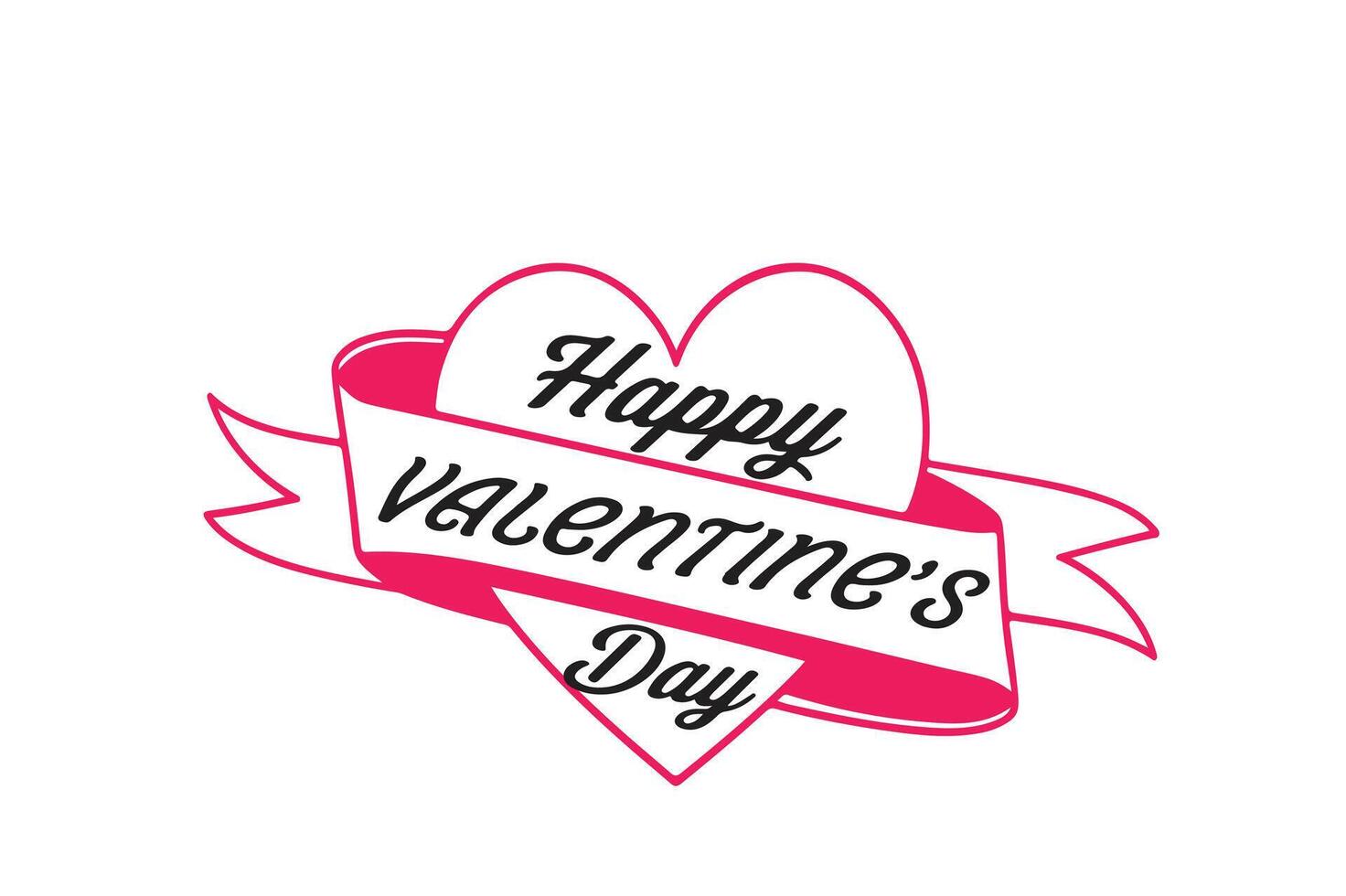 Happy Valentine's Day Typography romantic sticker. Typography Template Design. Valentine's Day sticker, Banner, wallpaper, elements isolated poster Design. vector