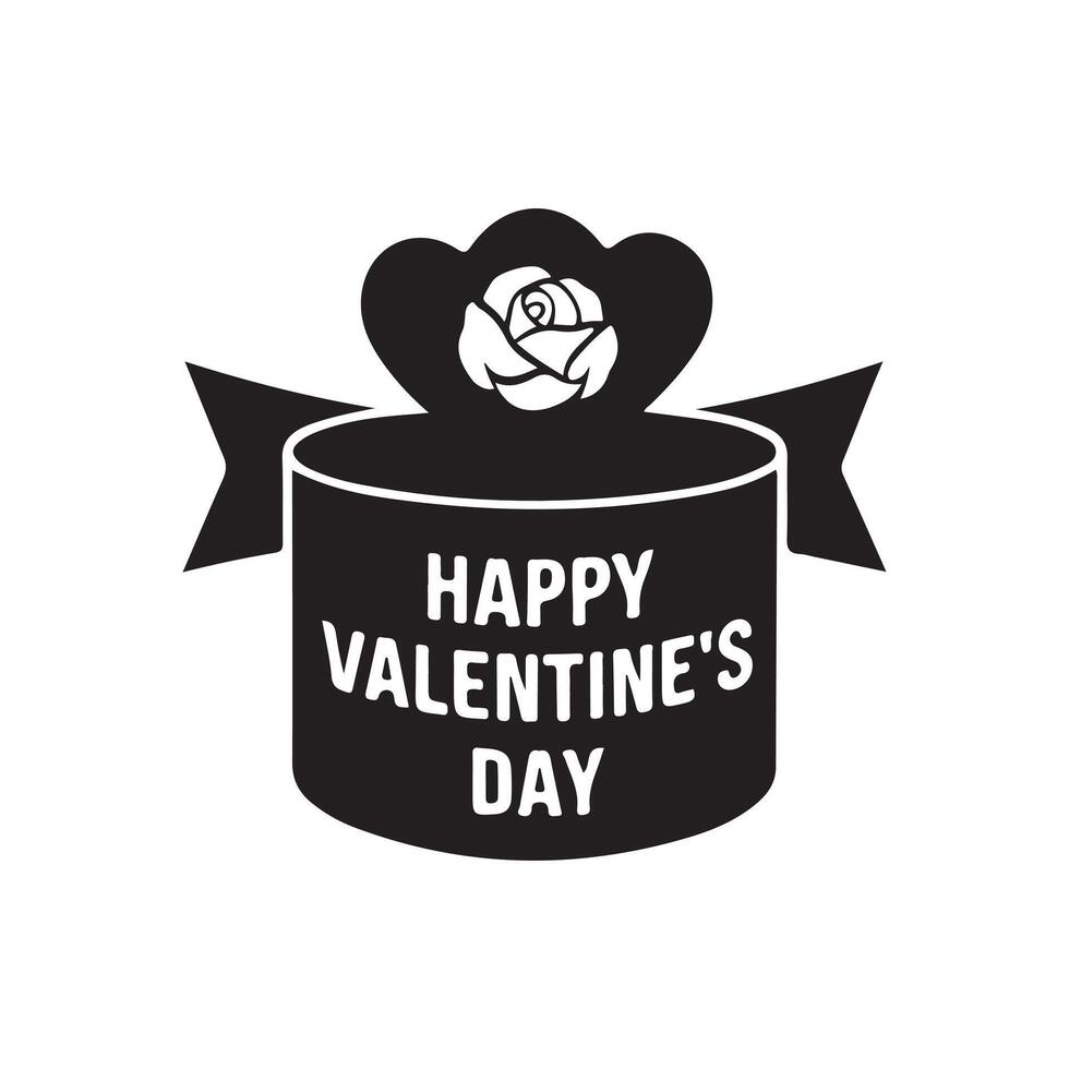 Happy Valentine's Day greeting, romantic sticker. Typography Template Design. Valentine's Day sticker, Banner, wallpaper, heart, background isolated illustration poster 14 February. vector