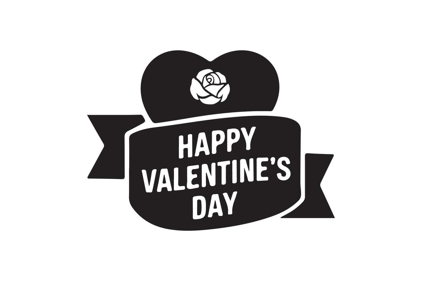 Happy Valentine's Day Typography sticker. Typography wallpaper, heart, elements background isolated poster Design. vector