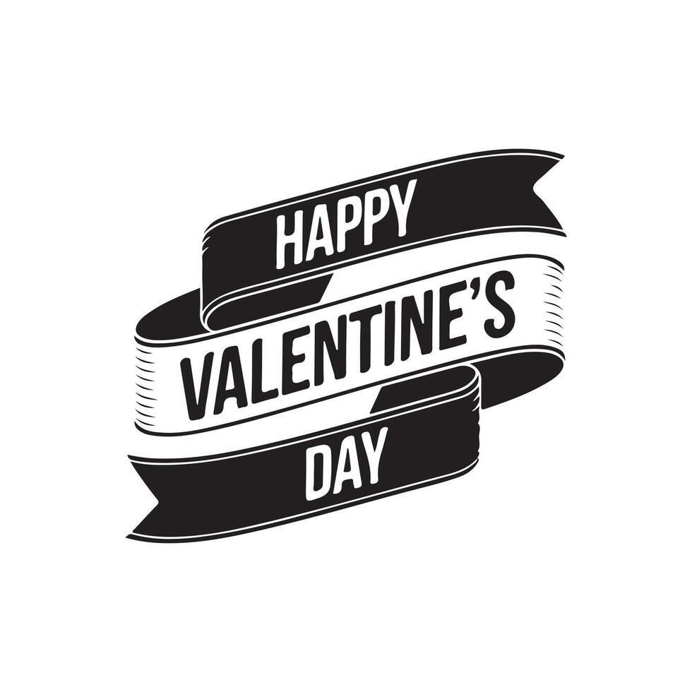 Happy Valentine's Day greeting, romantic sticker. Typography Template Design. Valentine's Day Banner, wallpaper, heart, elements background isolated illustration poster 14 February. vector