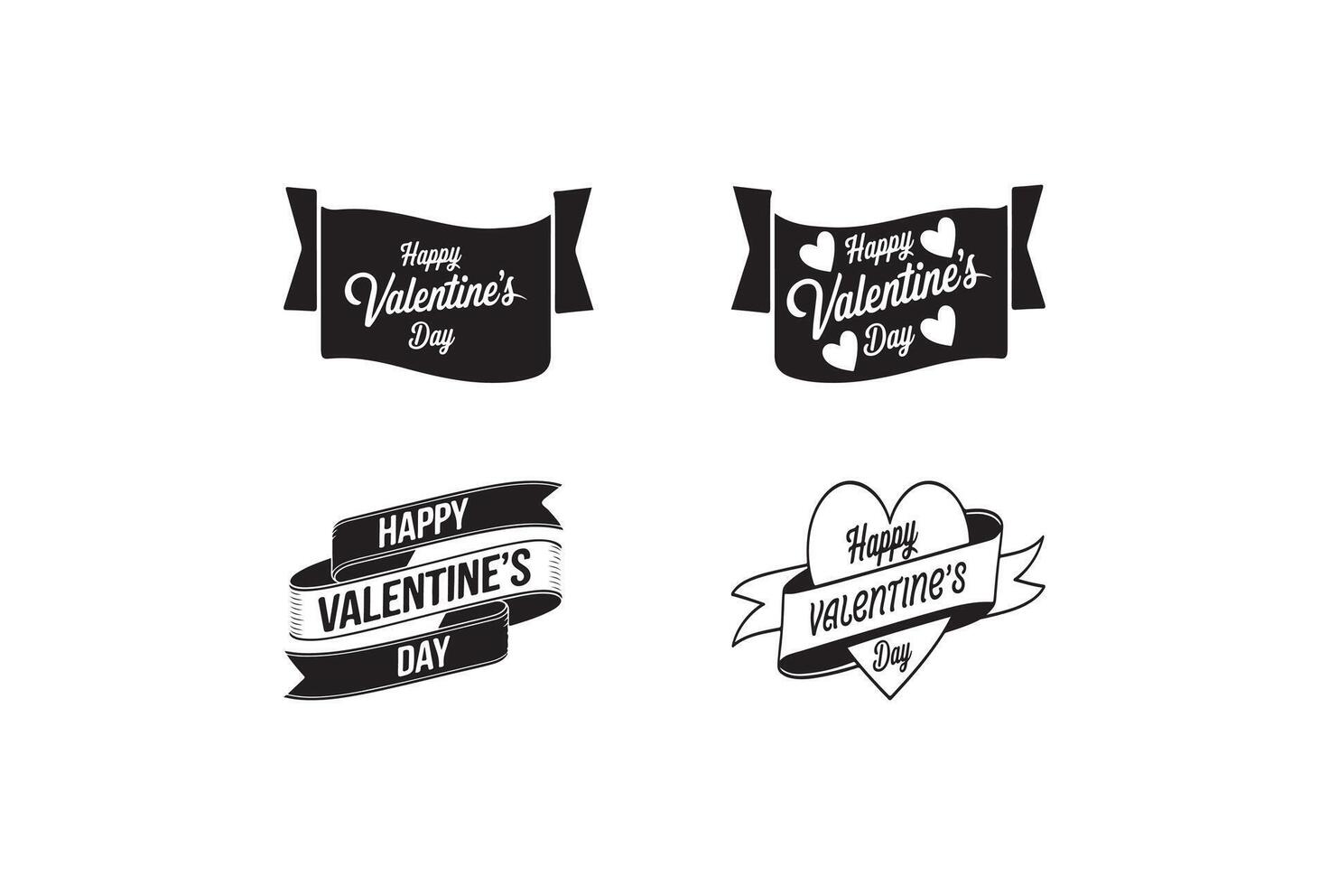 Happy Valentine's Day Typography romantic stick set. Typography Template Design. Valentine's Day sticker, Banner, wallpaper, heart, background isolated poster Design. vector