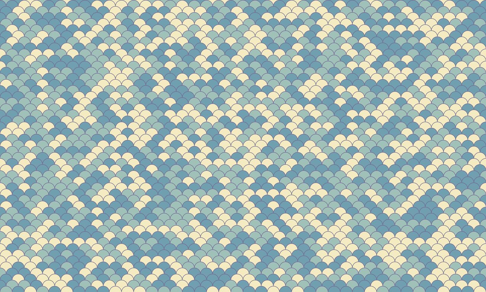 Alligator mesh on antique tile. Scrapbook wave japanese tradition. Seamless pattern endless as elegance scale. vector