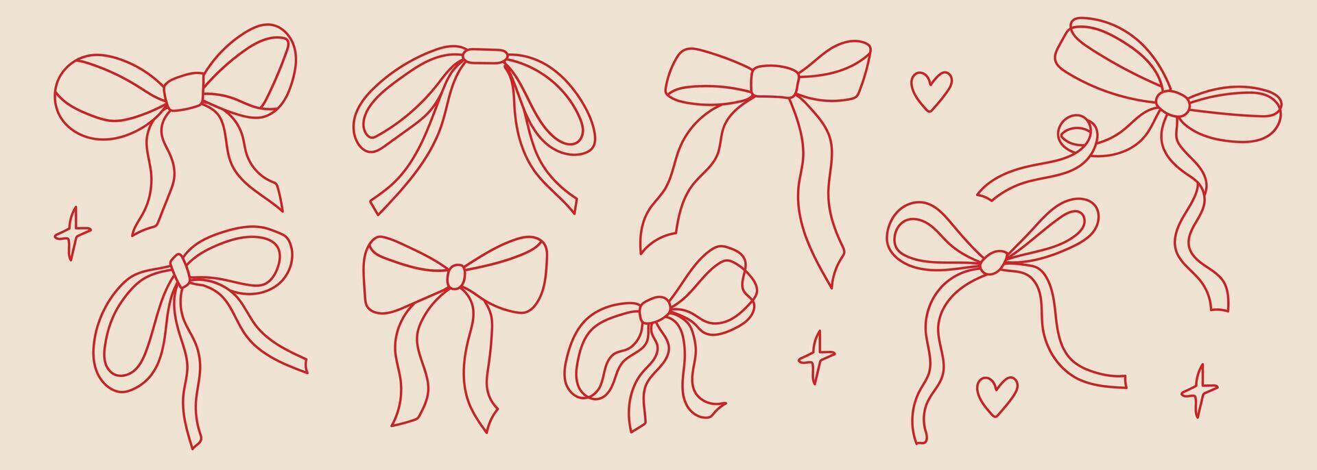 Various simple ribbon designs ideal for crafting and decoration projects vector