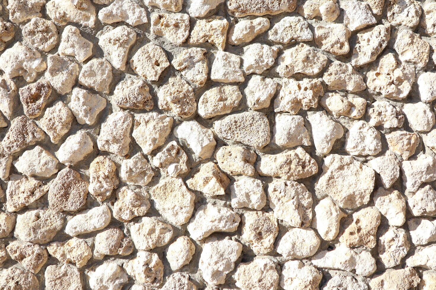 Beautifully textured White Stone Wall Background for various design uses and applications photo