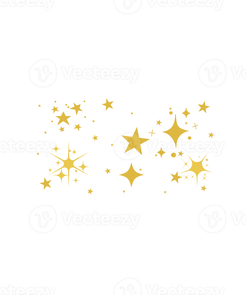 Gold Star and Sparkle Graphic Design png