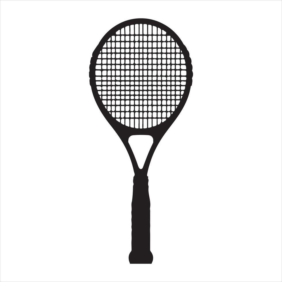 tennis racket silhouette white background vector