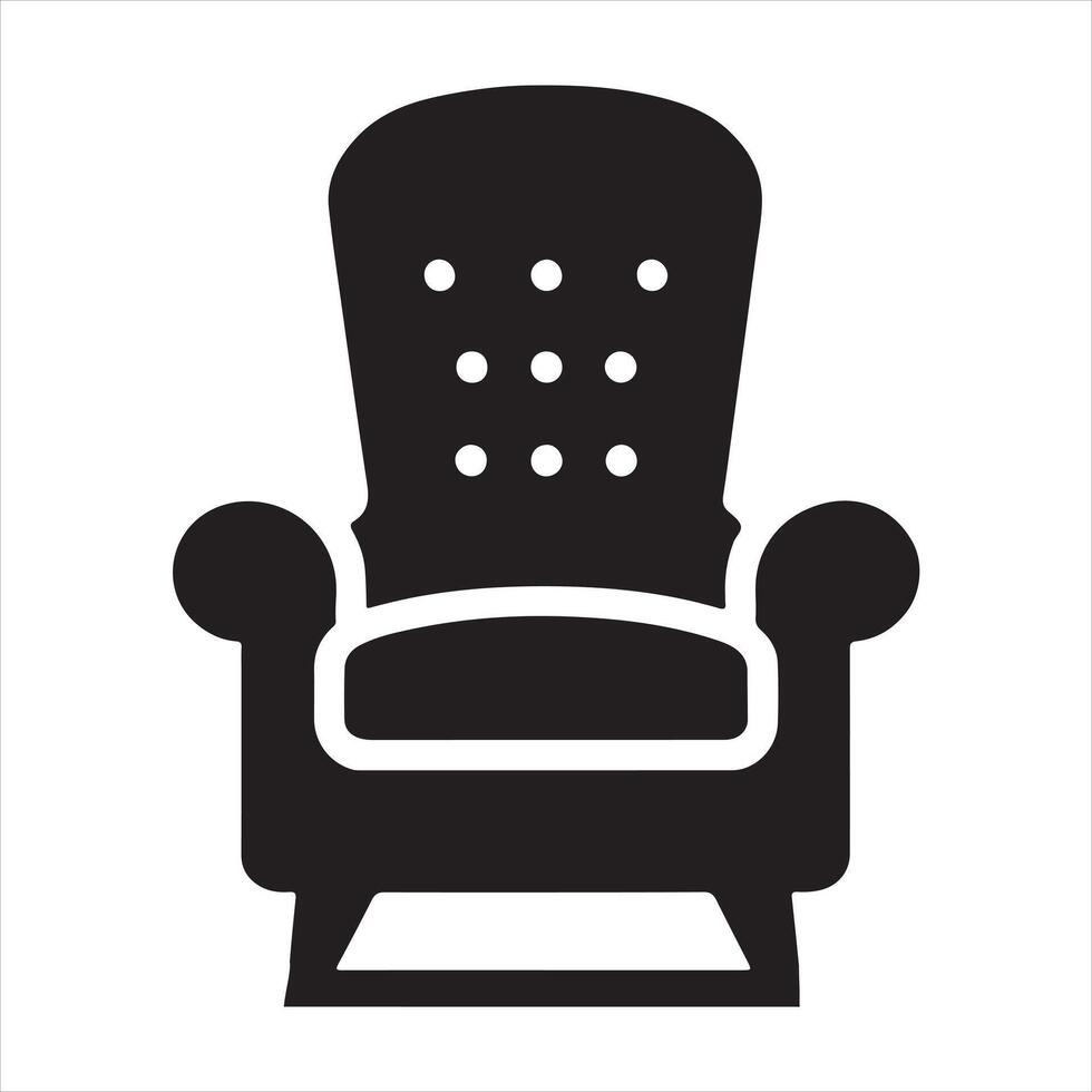 Armchair black Icon silhouette on white background vector