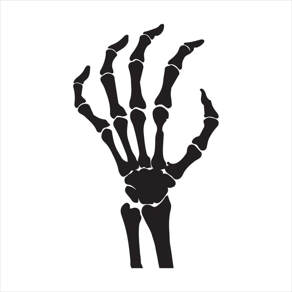 Skeleton Hand Emerging from the Ground silhouette on white background vector