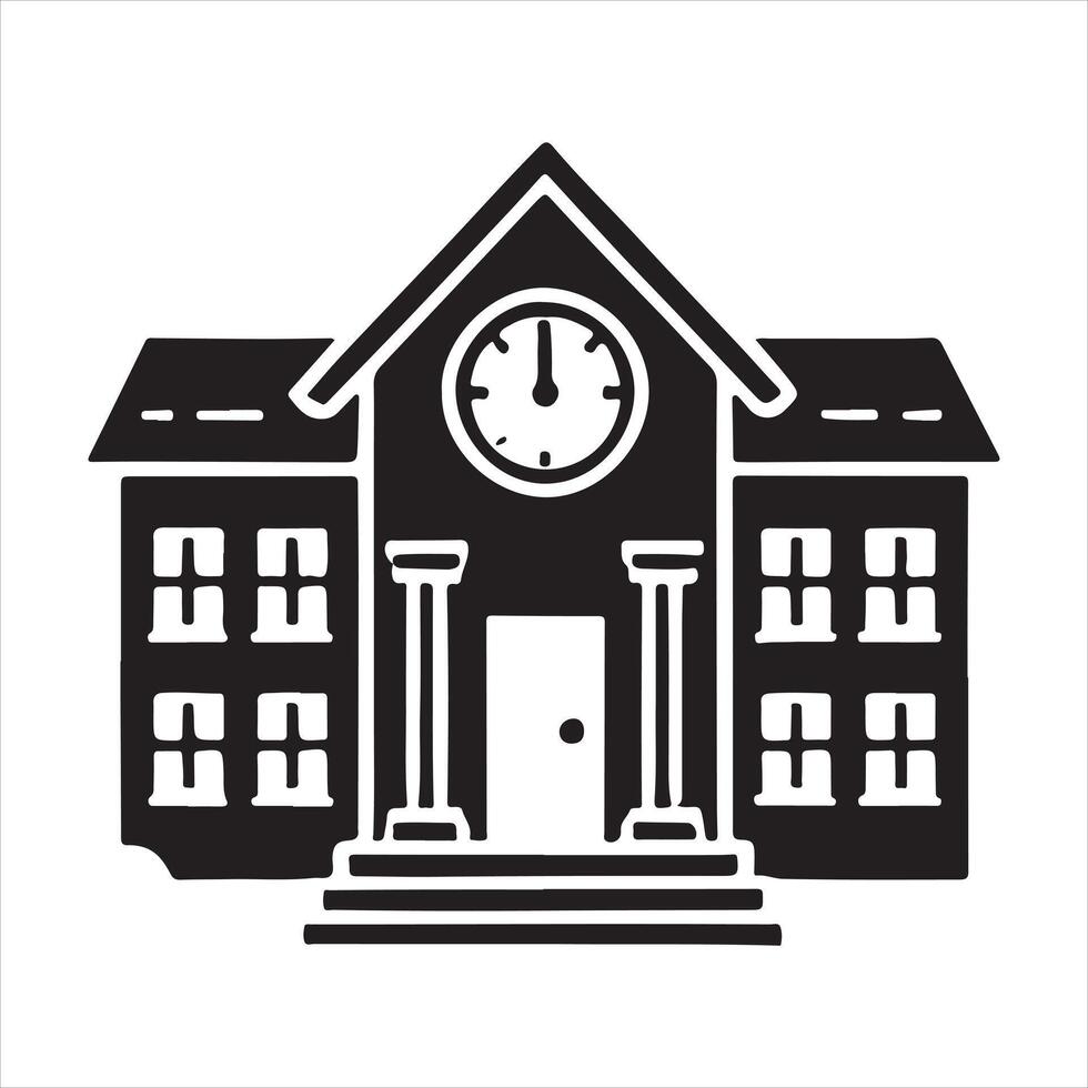 Back to School black silhouette on white background vector