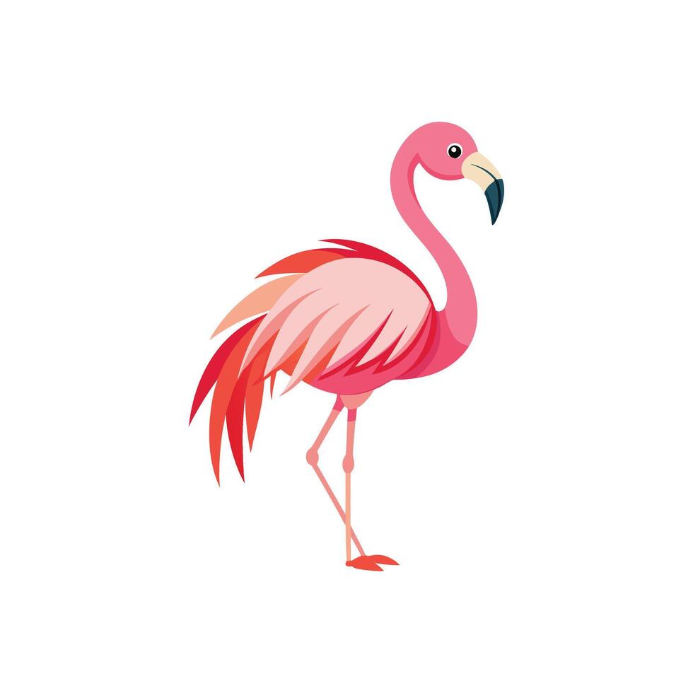 Minimalist Flamingo Silhouette Design on White Background vector