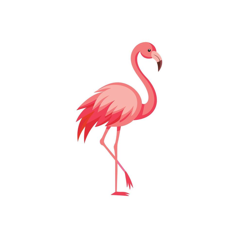 Beautiful Flamingo with Exotic Floral Elements vector