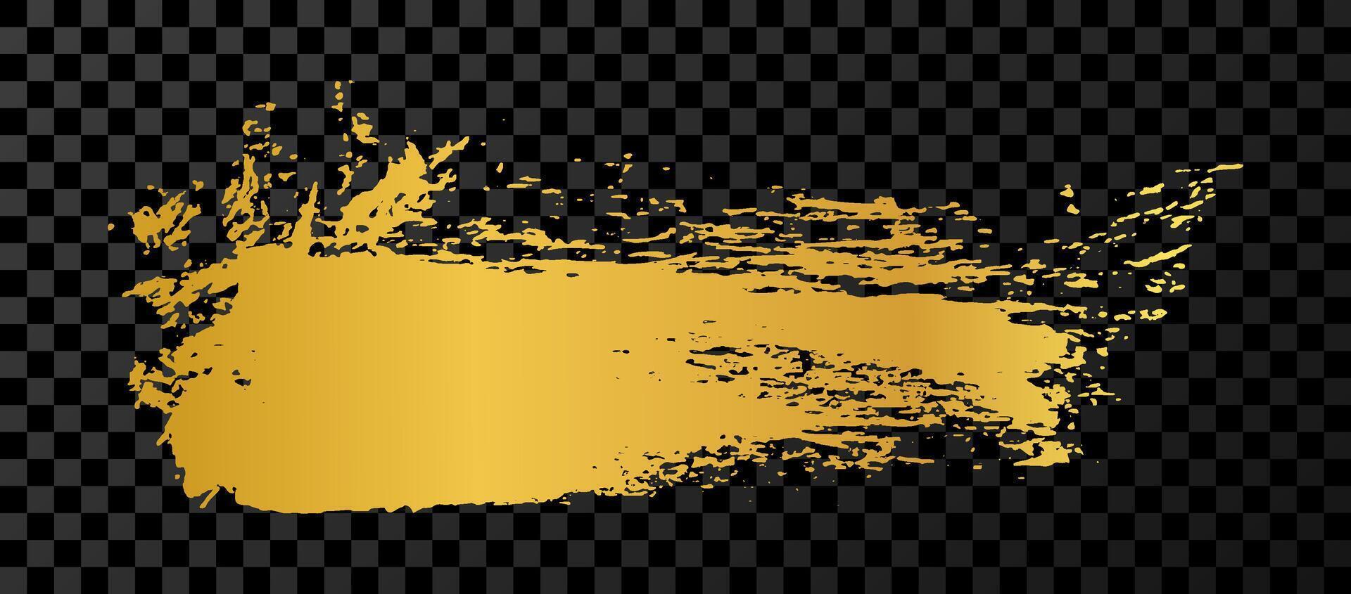 Gold brush stroke on dark vector