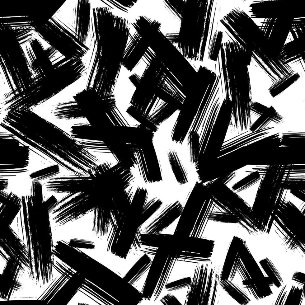 Seamless pattern with dark hand drawn scribble smear on white background. Abstract grunge texture. illustration vector