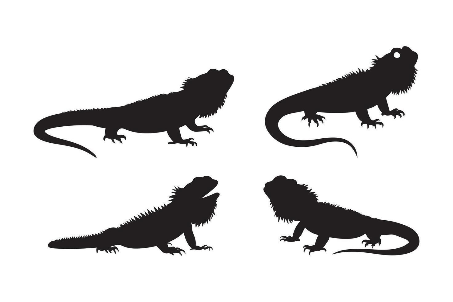 Lizard Silhouette Set for Animal Graphics and Art vector