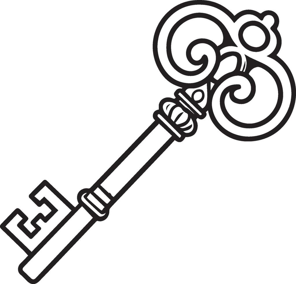 Key Icon on White Background. vector