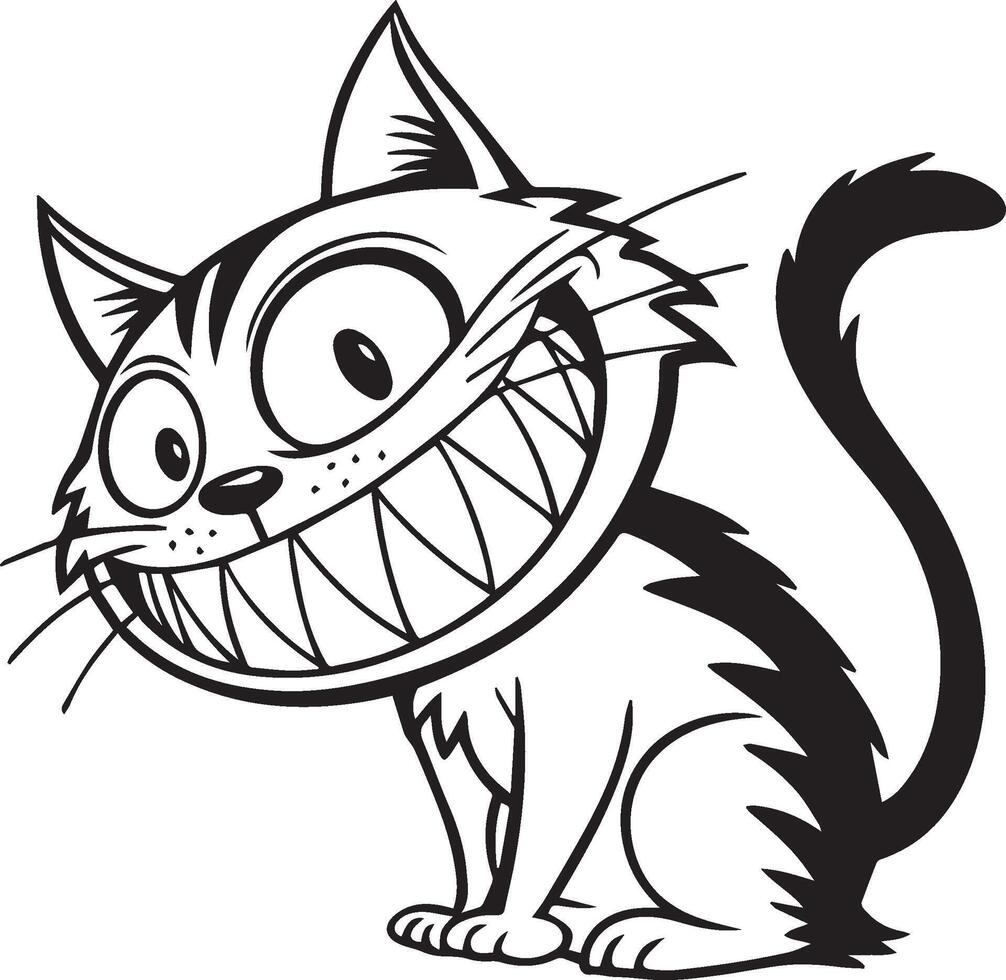 a black and white line drawing of a cat's face vector