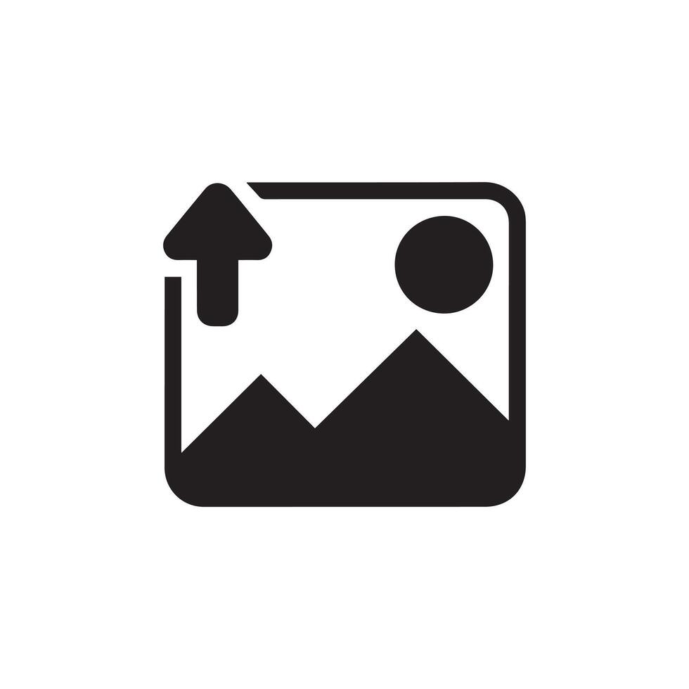 Image Upload Icon with Arrow and Photo Design vector