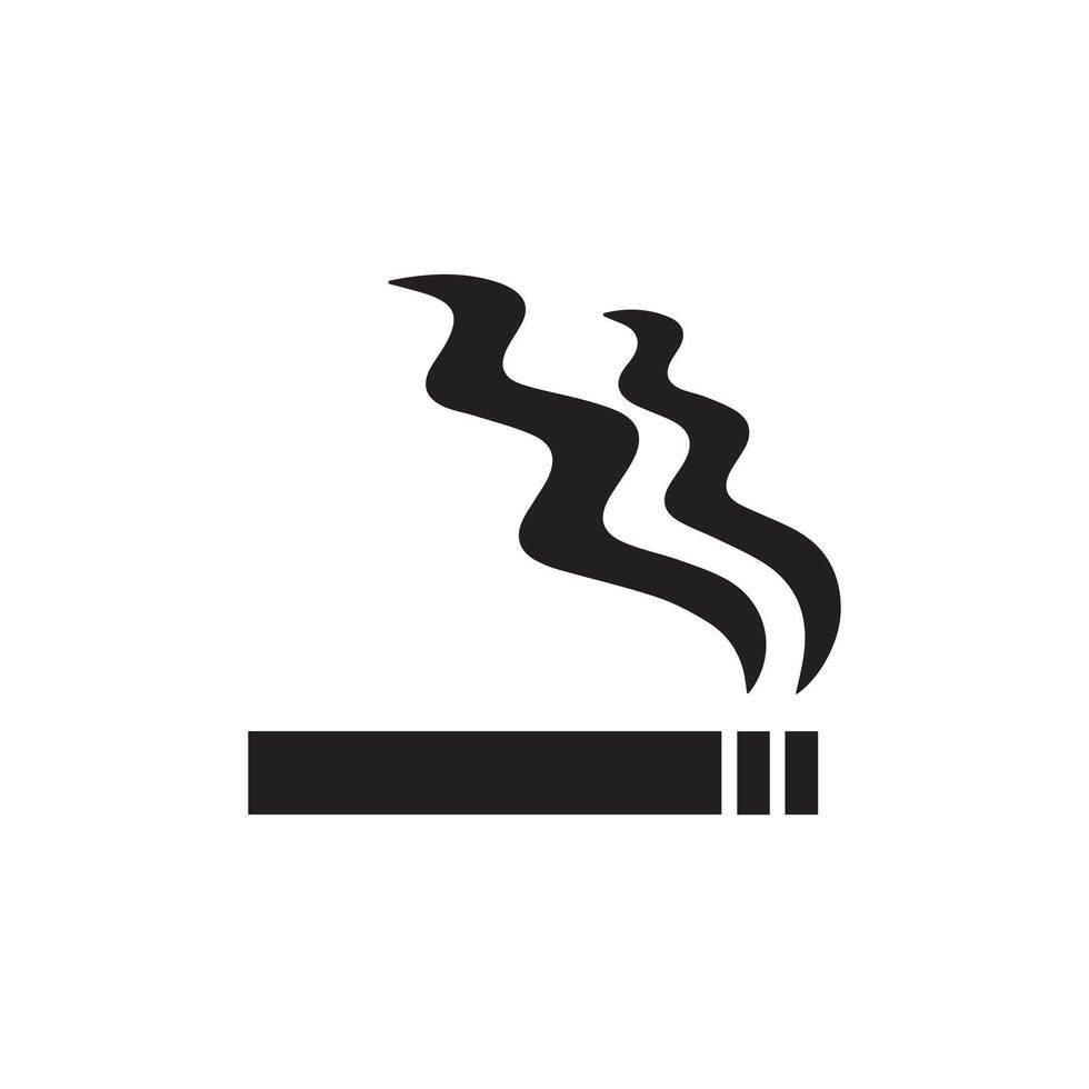 Minimalist Cigarette Icon in Black and White Design vector