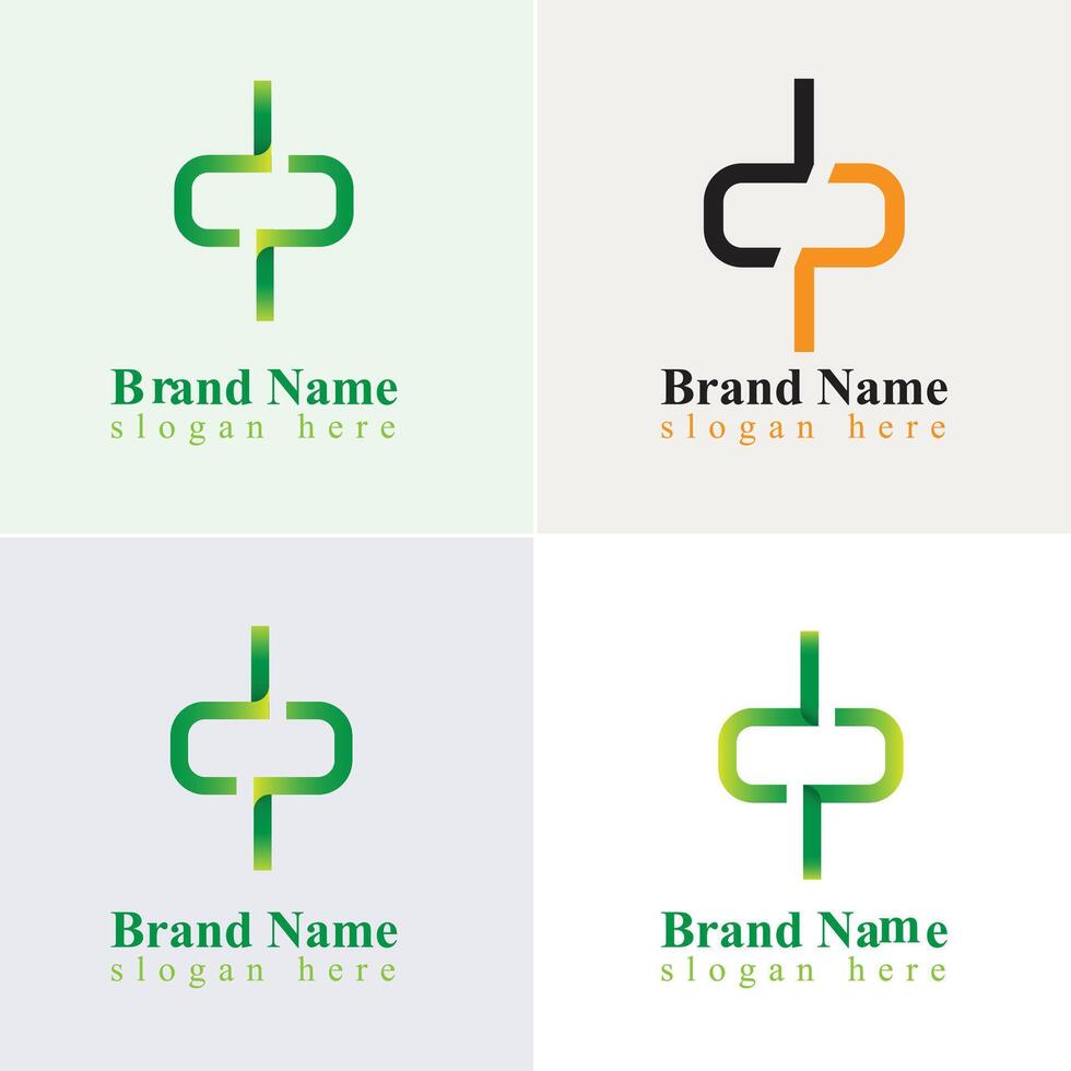 dp letter logo icon symbol template design vector
