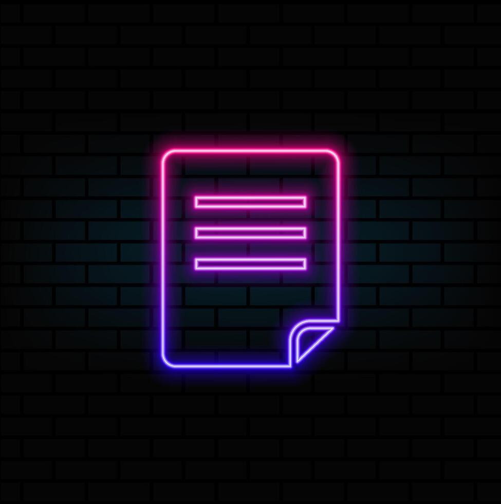 Form icon. Elements of books and magazines in neon style icons. Simple icon for websites, web design, mobile app, information graphics vector