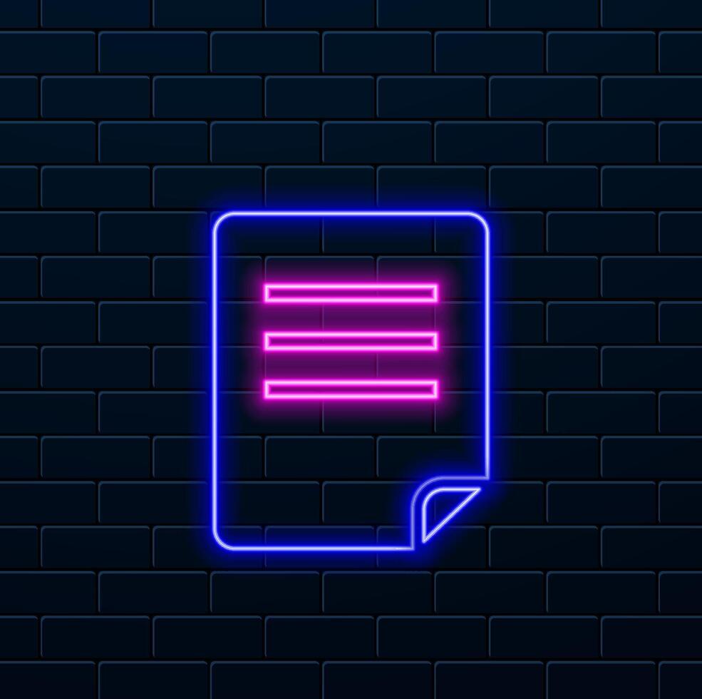 File document list icon symbol animation on black background. Financial check icon vector