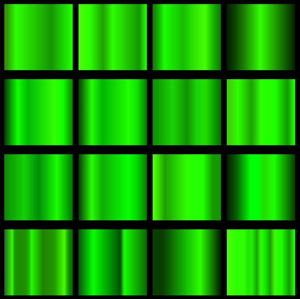 Green gradients set. Shiny nature green gradient. vector